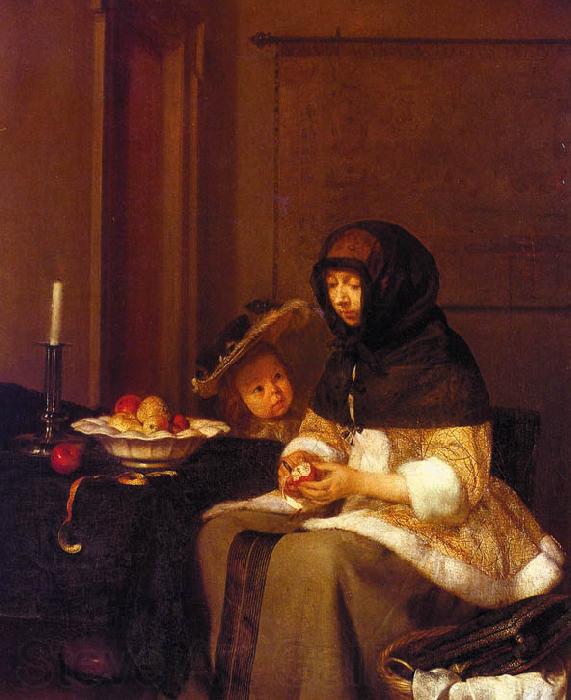Gerard Ter Borch Woman Peeling Apples France oil painting art